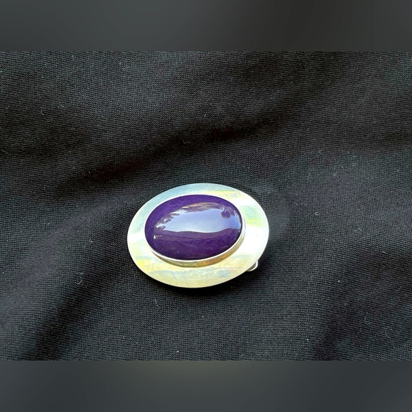 Vintage native American Sterling, silver Bolo tie Clip - Picture 2 of 14